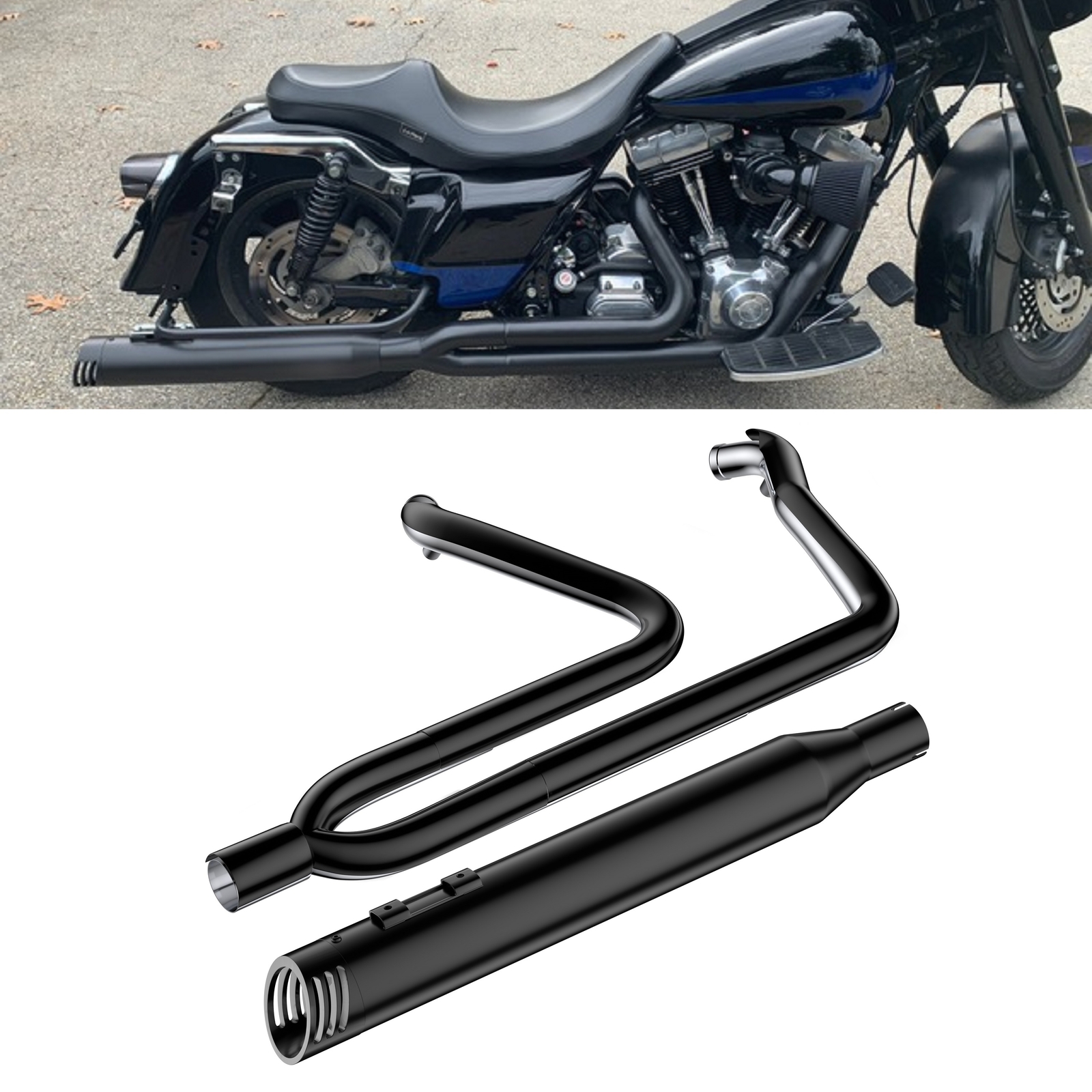 2 into 1 bagger exhaust