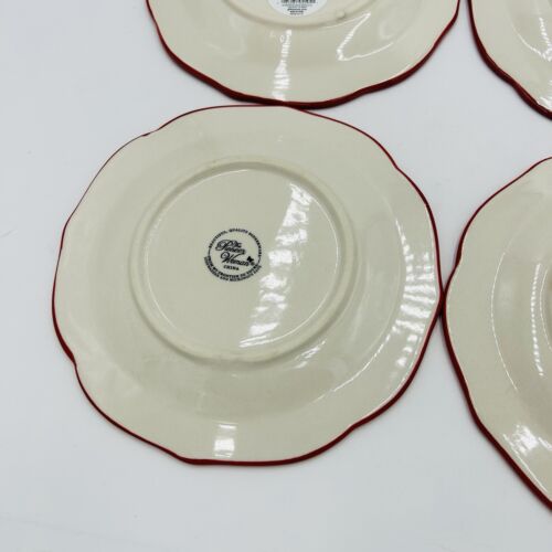 The Pioneer Woman Happiness Scalloped Red/Aqua Salad /Dessert Plates Set of 6 - Picture 10 of 15