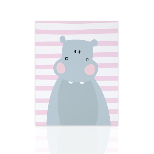 Quadro moderno per bambini Ippopodamo - ideale per la cameretta nascita regalo - Bild 6 von 12