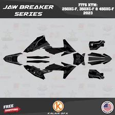 Graphics Kit for KTM 4-stroke 250XC-F, 350XC-F, 450XC-F 2023 Jawbreaker - Smoke