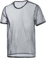 Zonbailon Men's Shirts Short Mesh Sleeve See Through T-Shirt Tops Undershirts
