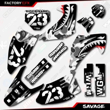 Gray Camo Savage Racing Graphics Kit fits Honda CRF230 03-07 CRF 230 Decals