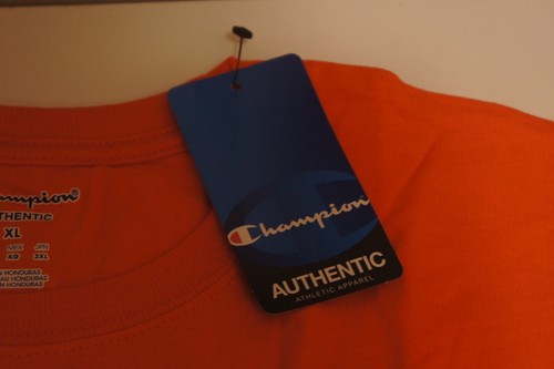 CHAMPION MEN'S NWT ORANGE SHORT SLEEVE TAGLESS T-SHIRT XL - BRAND NEW WITH TAGS - Picture 9 of 10