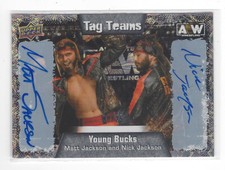 MATT JACKSON & NICK JACKSON YOUNG BUCKS 2022 UD AEW AUTOGRAPHS PYRO #90 20/25!