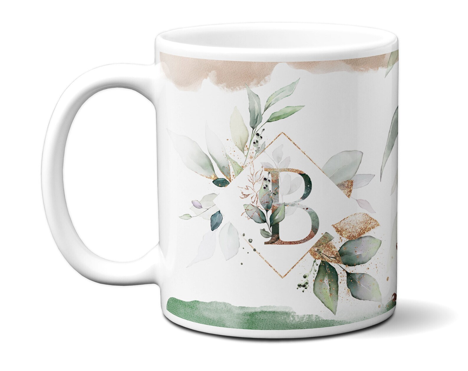 Personalized Name Mug with Fresh Floral Design Gift for Women Sister Mom Friend