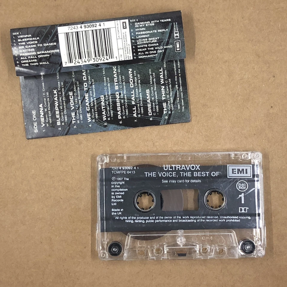 ULTRAVOX Cassette Tape 80s Synth Pop THE VOICE BEST OF DANCING WITH TEARS VIENNA Foto 3 de 4