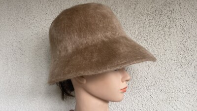 Patricia Underwood Beige/Sand Faux Fur Hat Bucket New York  display picture 3