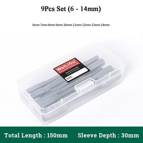 150mm Long Nuts Driver Hex Deep Socket Bits Impact Driver Drill 1/4" Hex Shank - Picture 7 of 28