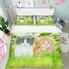 3D Kitten Grass ZZHU220 Bed Pillowcases Quilt Duvet Cover Set Queen King Zoe