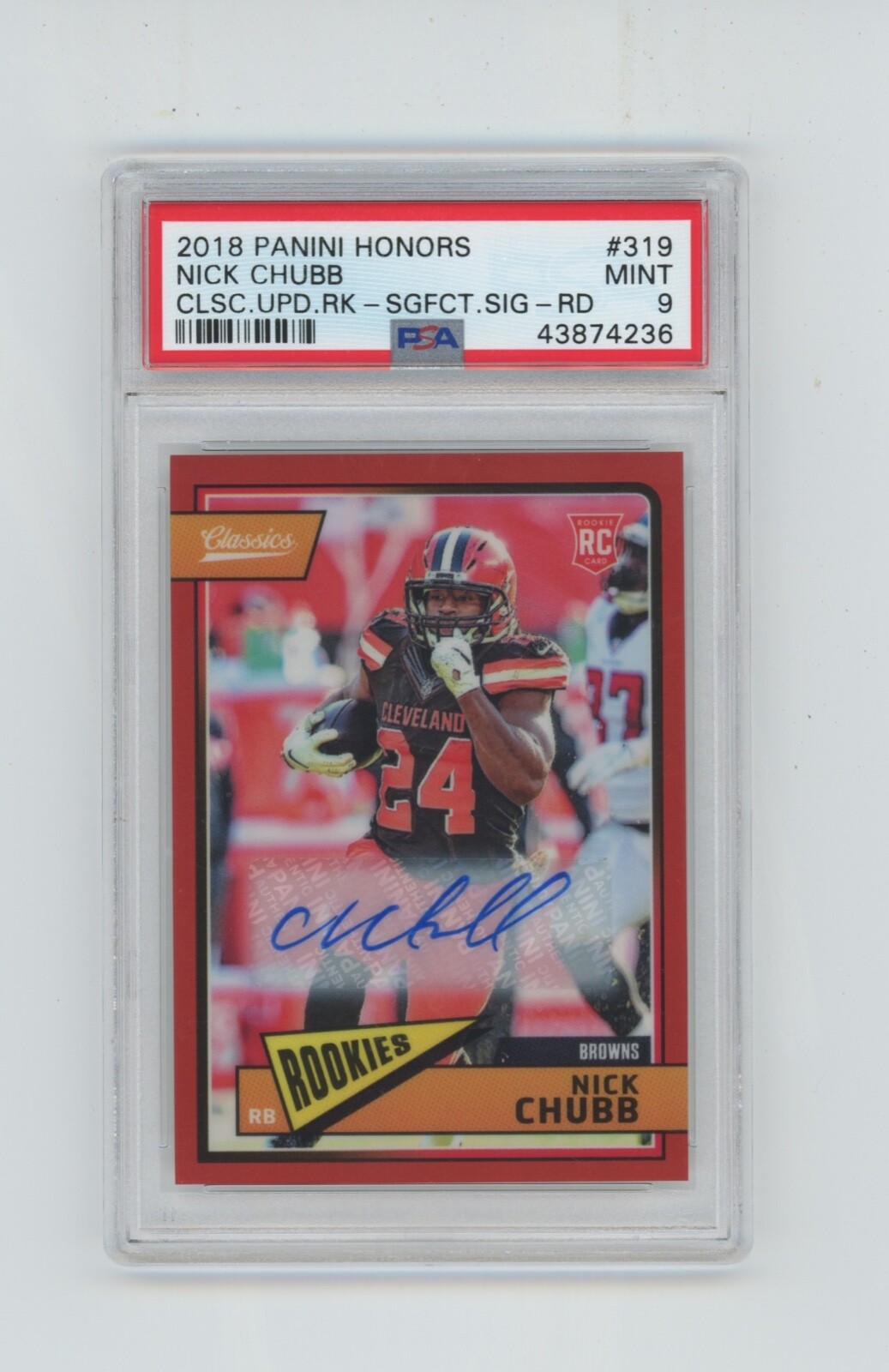 Nick Chubb Panini Honors Classics Update Rookies #319 Red