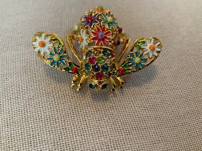 Vintage Joan Rivers Wildflower Enamel Bee Pin NIB