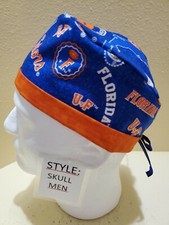 Florida Gators variegated Men's Skull/Chemo Surgical Scrub Hat/Cap Handmade