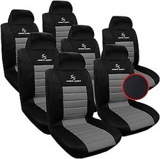 Sitzbezug Auto 7er-set universal Größe, Komplettset, Grau, AS7255-7