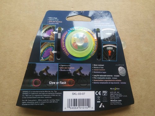 Nite Ize SpokeLit Multi-Colored LED Spoke Light Bike Indicator for Cycling NEW - Picture 7 of 7