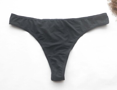Women Sexy Thongs Solid Smooth Tback Underwear Hipster G-string Knickers Black S