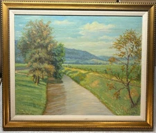 Original 1962 FREDERICK WETTERER WhiteWater Canal INDIANA Landscape Oil PAINTING