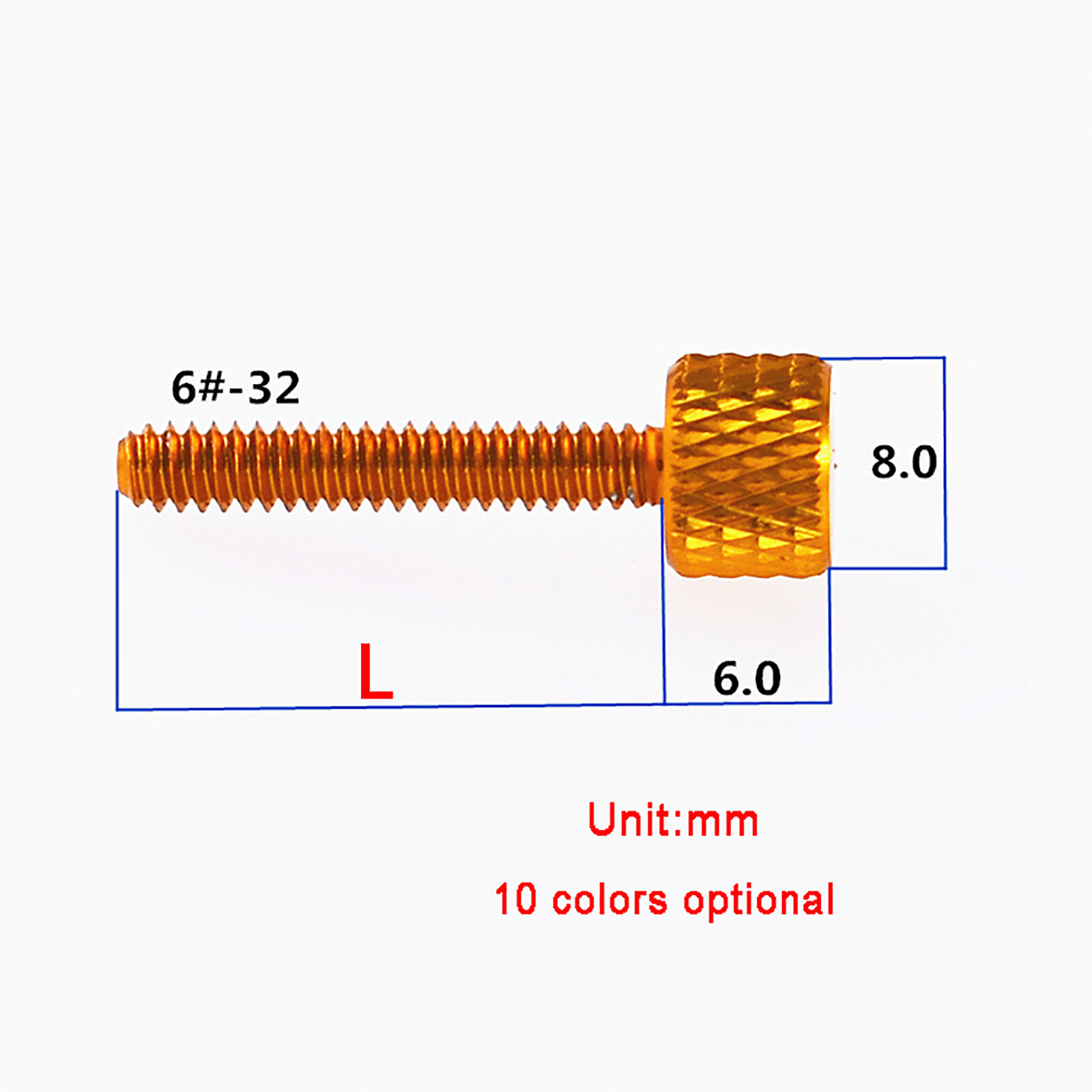 UNC 632 Aluminium Anodised Knurled Thumb Screws Flat Head Hand Grip Knob Bolts eBay