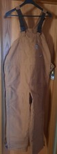 Carhartt FR Brown Duck Bib Overall Quilt Lined 40x32 NWT