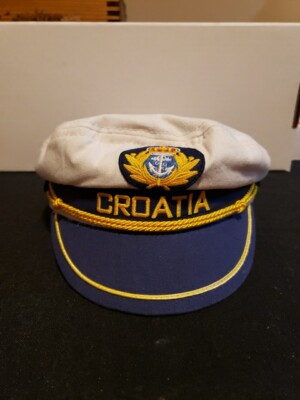 Croatia Captains Hat Nautical Yachting Club Boating Cap Adult Size 54cm