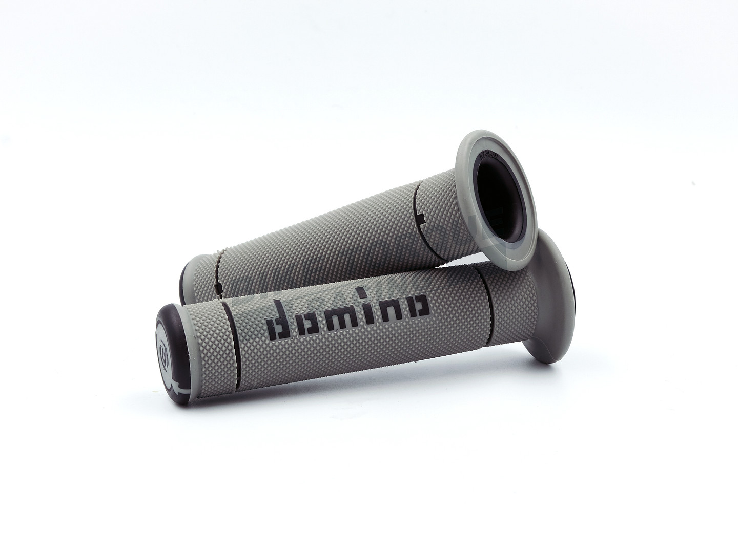 Genuine Domino A240 Grey & Black Grips for Classic Bikes