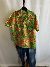 VTG 1970's Waikiki Holiday Hawaiian Poly CAMP SHIRT SMALL S Length 29