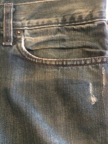 Levi's Slim Straight 514 Size W 36 X L 32 Distressed Denim Jean - Imagen 7 de 11