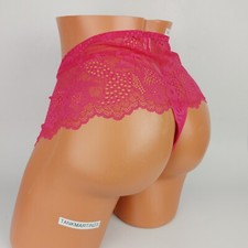 NWT Lane Bryant Cacique Wide Side Thong Lace Plus Panties Raspberry Pink 22/24