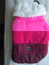 Silver Paw Multicolor Pink Red Maroon Fleece Dog Hoodie Medium Silvershield. 
