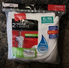 Hanes Tagless T Shirts 2 Pack White Comfort Soft Wicking Fabric Size XL Men's