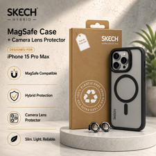 SKECH (iPhone 15 PRO MAX) MagSafe Case + Back Camera Lens Protector & Kickstand