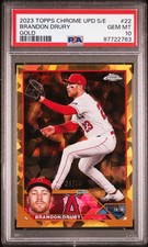 2023 Topps Chrome Update Sapphire Edition #22 Brandon Drury Gold /50 PSA 10