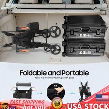 4 Seater Stroller Wagon Quad Stroller Wagon 4 Kids w/Adjustable Handle  Canopy
