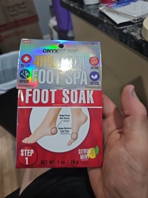 Onyx Professional 4PK Total Foot Spa Kit Citrus Mint | Complete 4-Step Treatment