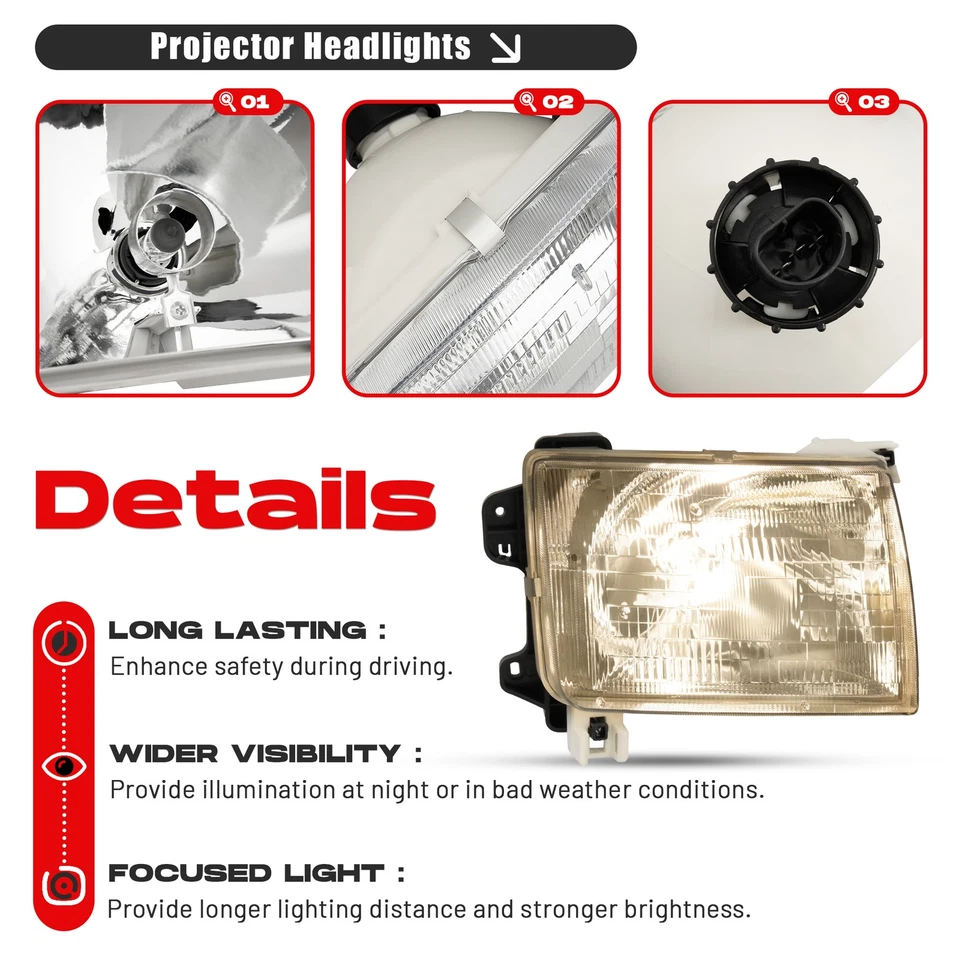 Пара фар в сборе для Nissan Frontier 1998-2001 левая и правая сторона - Изображение 4 из 4