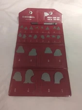 Mitutoyo 186-901 1/64"-1/2" SAE Stainless Hardened Steel Fillet Radius Gage Set