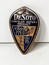 Vintage 1930s Desoto Radiator Badge Emblem 2 With Backing Nut