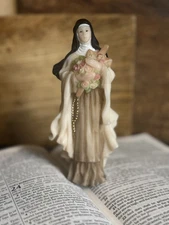 Vintage St. Therese of Lisieux 6" Statue The Little Flower Roman Catholic Figure