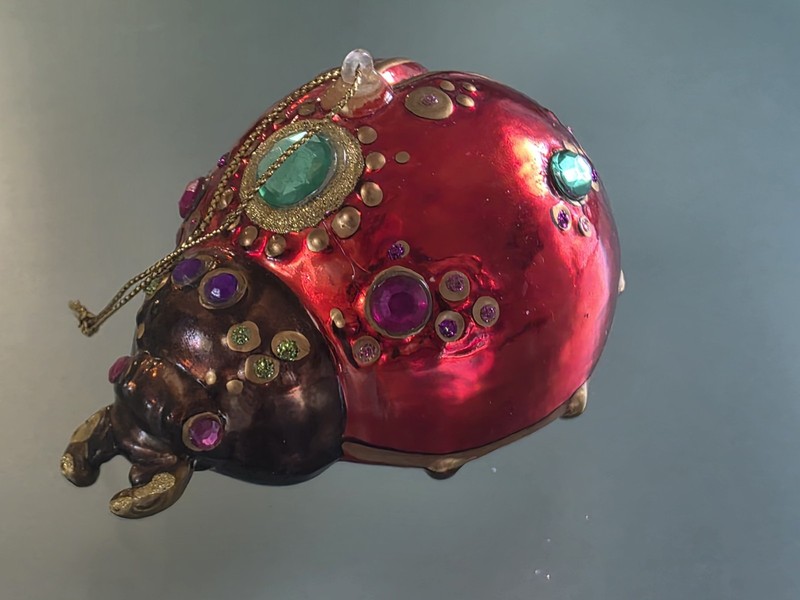 LADYBUG ORNAMENT DECORATIVE GLASS LADYBUG 18186L 79 - CHRISTMAS ORNAMENT! SEE