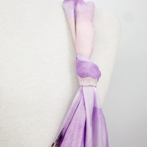 H&M Midi Dress M Womens Purple Watercolor Resortwear Romantic Feminine Vacation - Picture 3 of 8