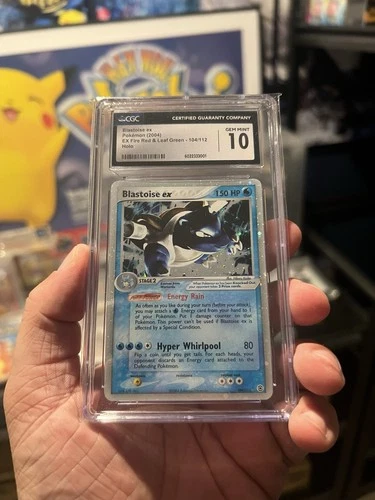 Pokémon TCG Blastoise EX Holo Rare Card Fire Red Leaf Green 104/112 CGC 10