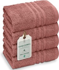 HomeBurg Core 4-Piece Cotton Towel Set for the Bathroom   Soft, 16x24 Inches