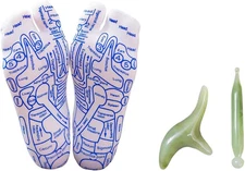 Reflexology Socks with Trigger Point Massage Tool, Foot Pain Relief Remedy for F