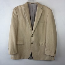 Chaps Blazer Sport Coat Jacket Mens 44R Linen Quiet Luxury Beachy Preppy