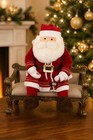 Plush Fabric Santa Claus Sitting Figurine Indoor Christmas Decoration Red — photo 2