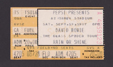 RARE DAVID BOWIE CONCERT TICKET TAMPA STADIUM FLORIDA USA 1987