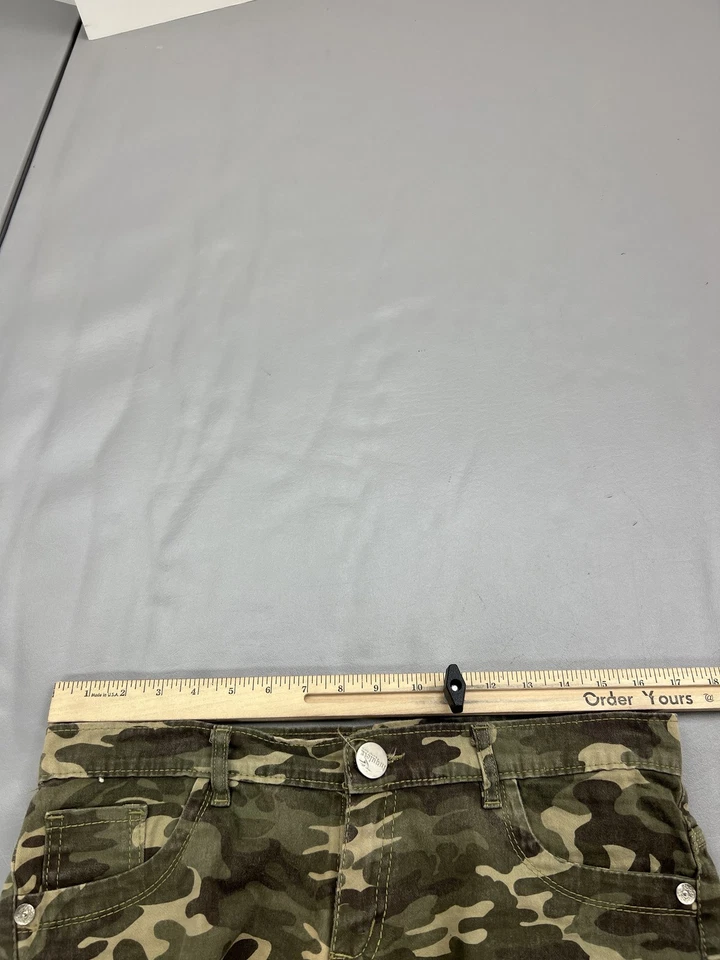 Pantalones Cortos Inquieta Jeans Mujer 38 Camuflaje Verde Deshilachado Corte Envejecido Foto 4 de 4