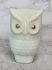 Vintage AVON Ivory Gold Owl Perfume Decanter Cream Jar Milk Glass Collect EMPTY