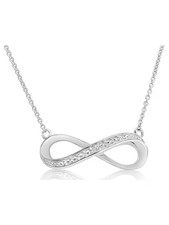 Sterling Silver Diamond Infinity Necklace - 18 Inch Length