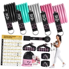 Resistance Bands with Handles for Women, 5 Level Exercise 10-100 LBS Colour