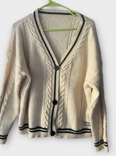 Used Folklore Taylor Swift Oversized 3 Button Cardigan Cream Size M/L - Picture 2 of 7